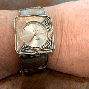 Silpada Hammered Square Link .925 silver watch